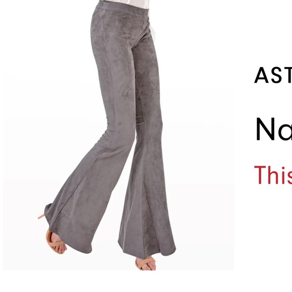 ASTARS Nashville Bell Midnight Velour Velvet Flare Pants Long Blue Small NWT - Picture 12 of 12